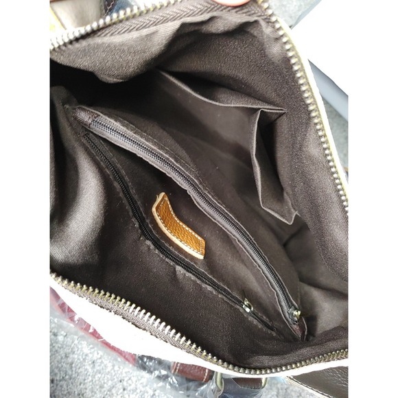 Vintage European Colorful Patchwork Leather Hand Shoulder Bag Purse Cottage New - Picture 6 of 8